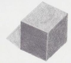 cubo ombreggiato a matita