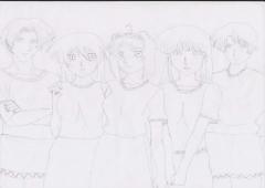 Da sinistra verso destra:

Valerio, Silvia, Titania, Pompeia Plotina e Lucio