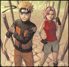 Naruto and Sakura by Sandfreak