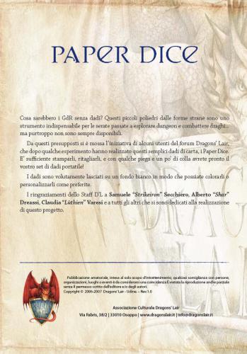 Maggiori informazioni riguardo "Paper Dice"