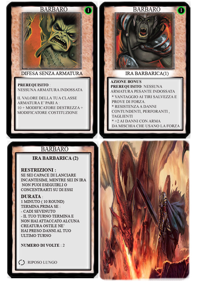 Card capacità guerriero D&D 5e