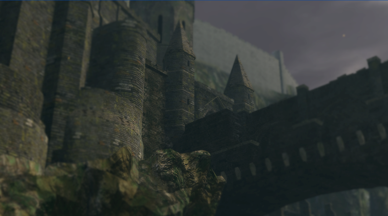 Vista dal ponte del primo incontro col drago: Ingresso cittadella, ponte