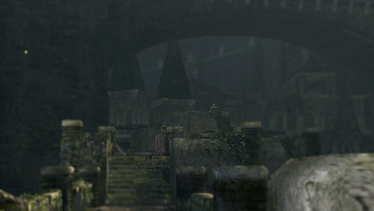 Vista dal ponte del primo incontro col drago: Undead Burg