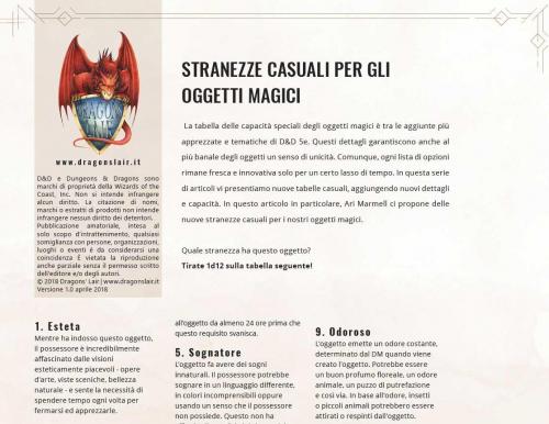 Maggiori informazioni riguardo "Stranezze casuali per gli oggetti magici"