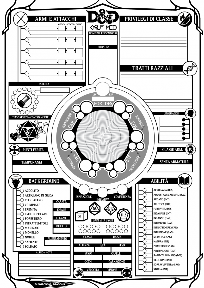 Nuovo Download Scheda D D 5e Kyruf Dungeons Dragons Dragons Lair