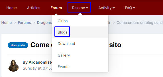 Come creare un blog sul sito