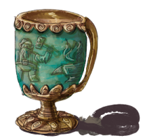 ZedNope archaeology artefacts, fantasy Rome, cup goblet chalice ornate treasure carved dwarf green shadow.png