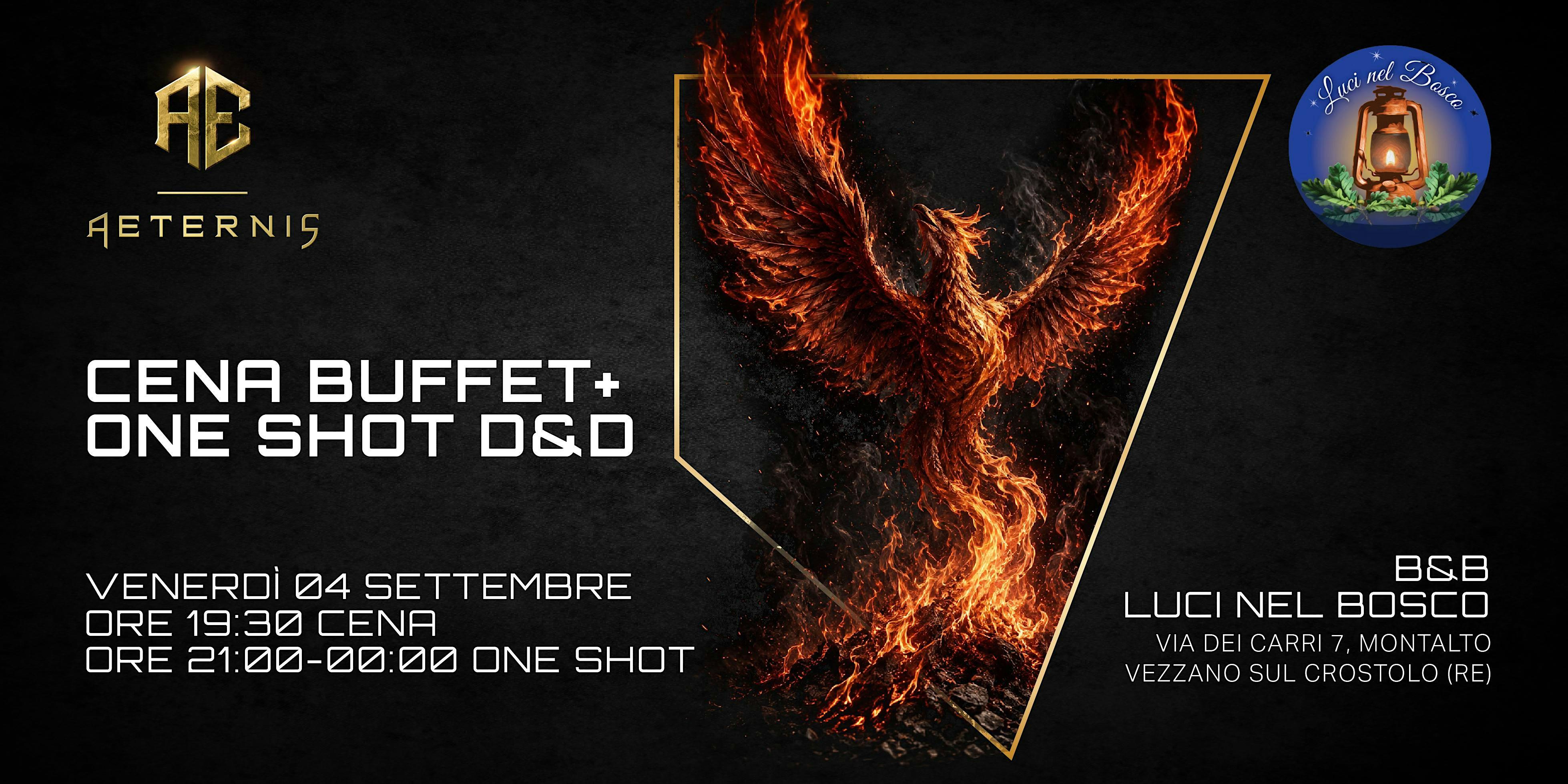 AETERNIS - Cena Buffet + One Shot D&D 04/09 - (Montalto / Reggio Emilia)